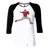 Ladies' Baby Rib 3/4-Sleeve Contrast Raglan T-Shirt Thumbnail